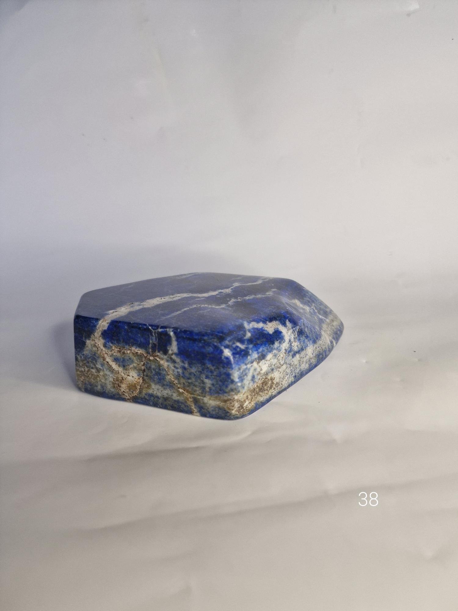 Lapis-Lazuli – Bloc Poli (Bleu & Calcite) Lapis-Lazuli – Bloc Poli (Bleu & Calcite)
